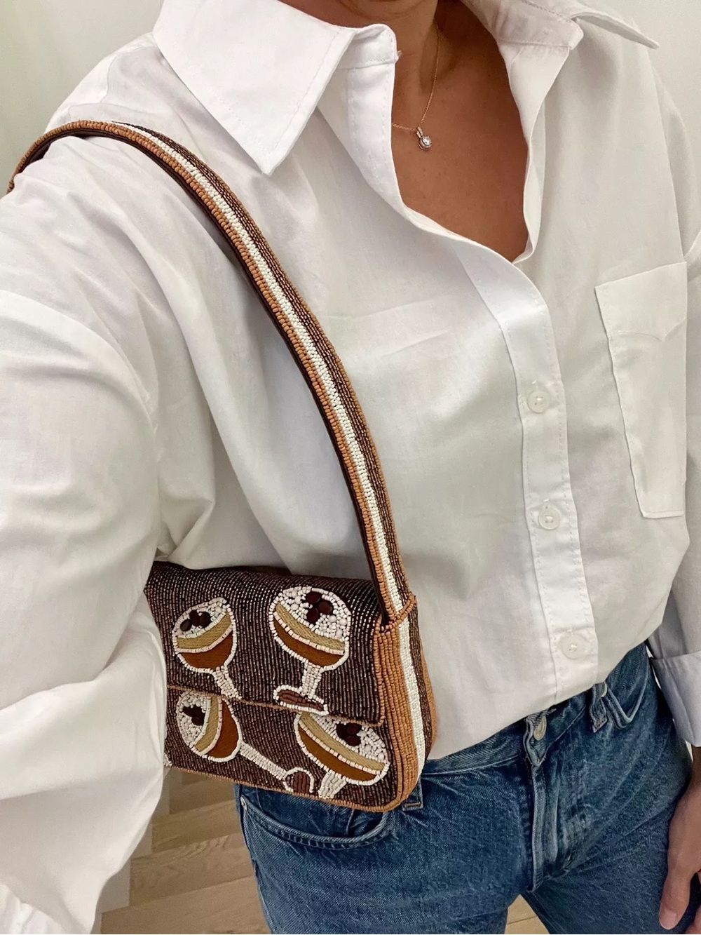 Maeve Fiona Beaded Bag Espresso Martini Edition, NWT ☕️ 🍸